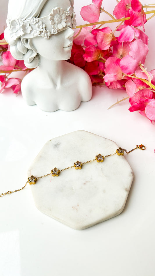 Floral stone bracelet