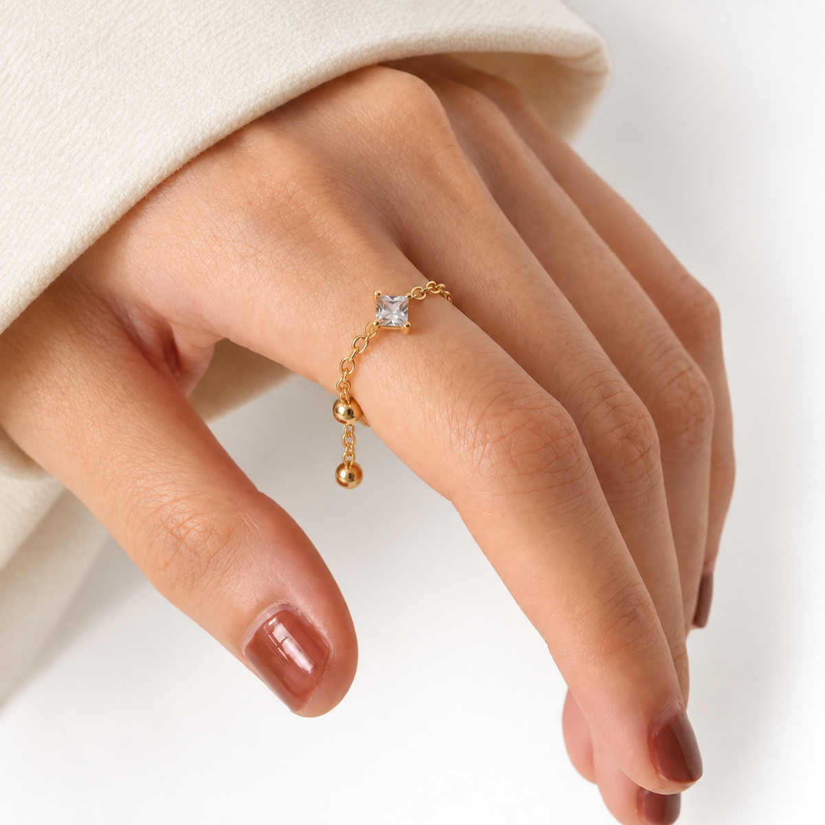 Square stone adjustable chain ring