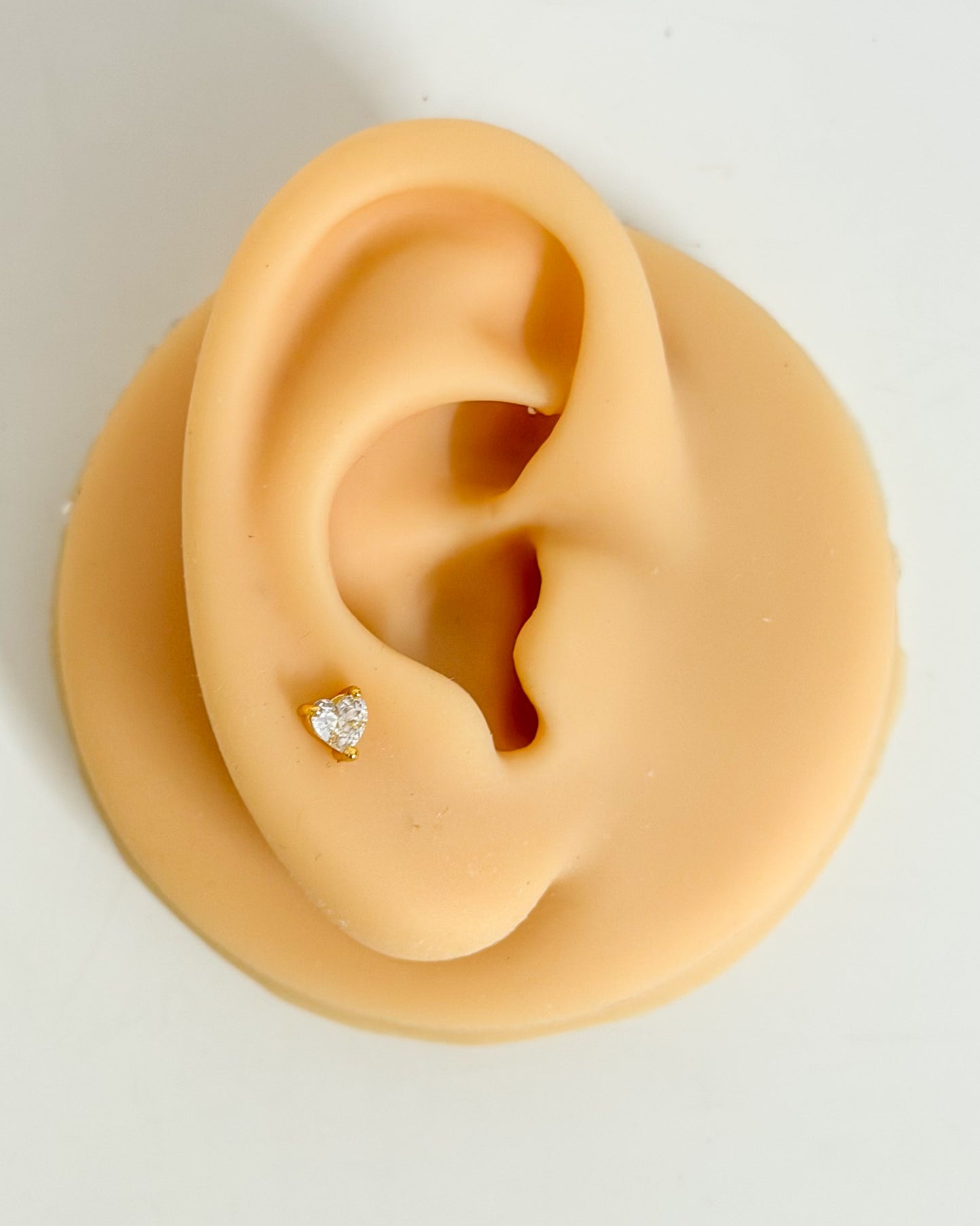 Heart stone ballback studs