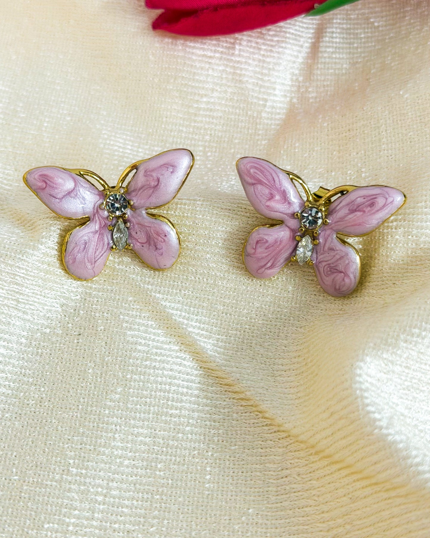 Butterfly enamel earrings