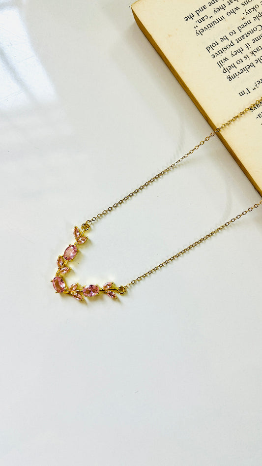 Pink tulip necklace