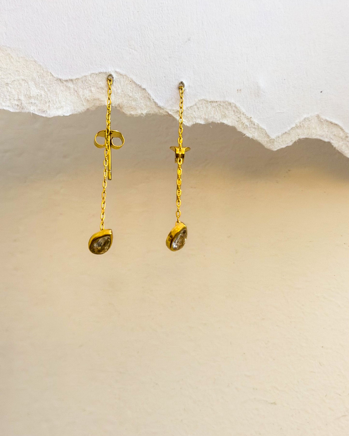 Drop thread earring