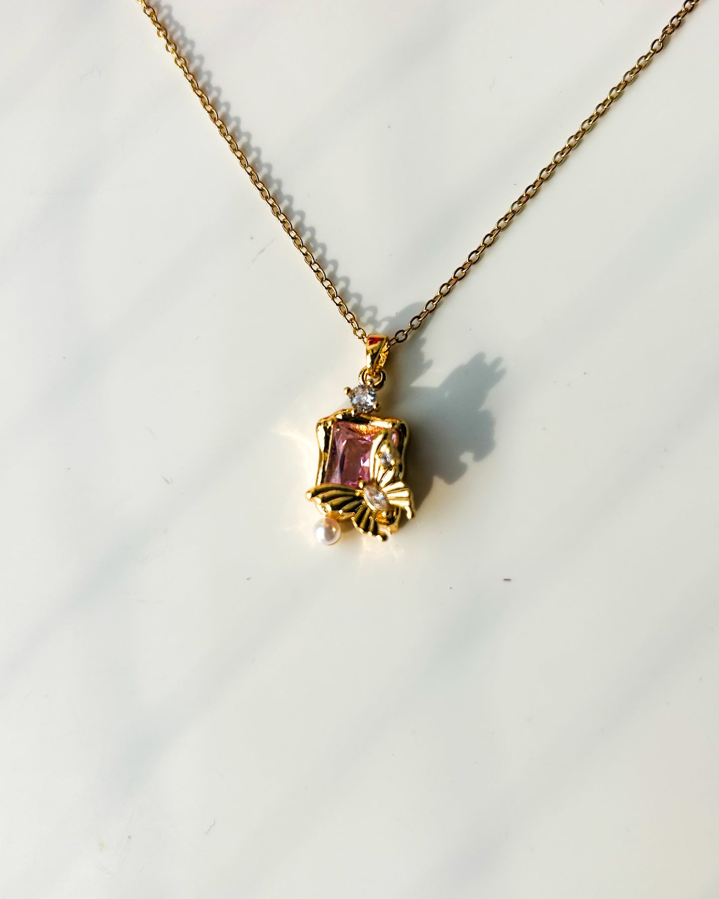 Butterfly studded necklace