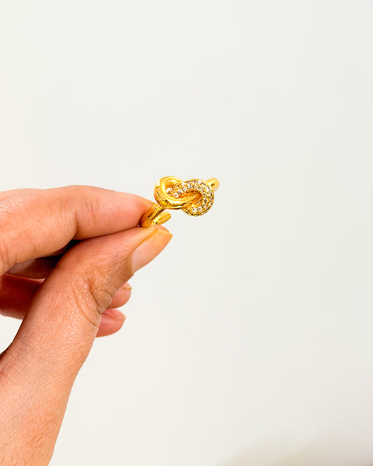 Studded knot adjustable ring