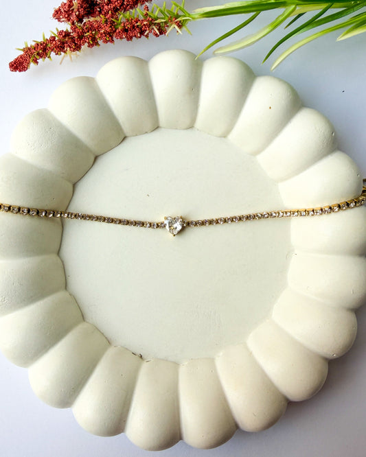 Heart stone with tennis bracelet