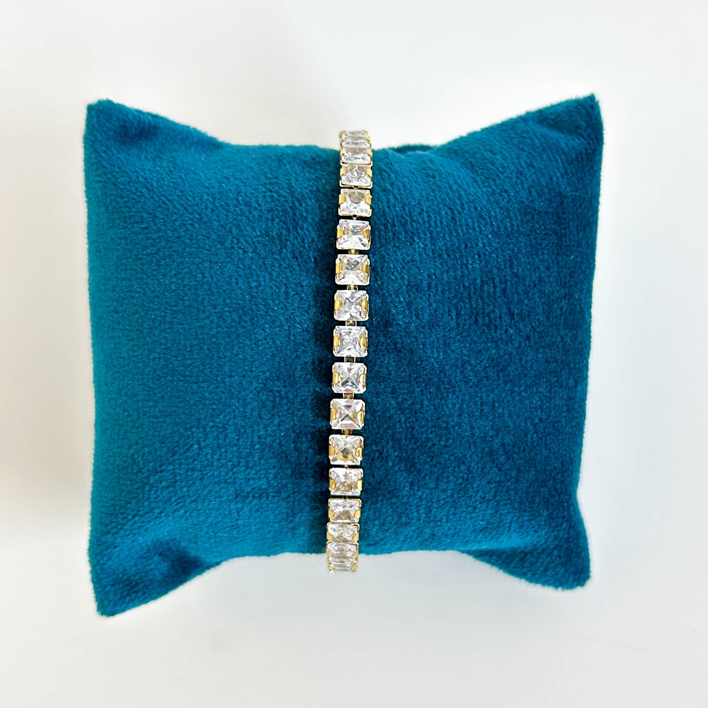 Medium square stone tennis bracelet
