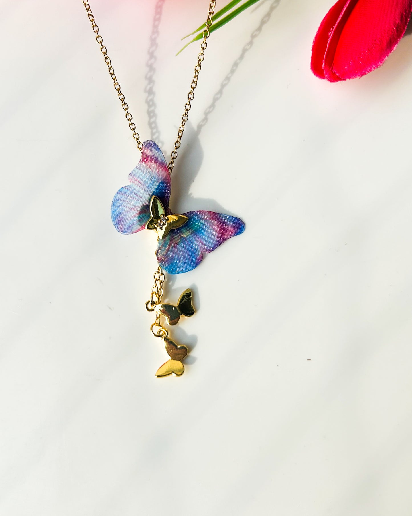 Butterfly charm necklace