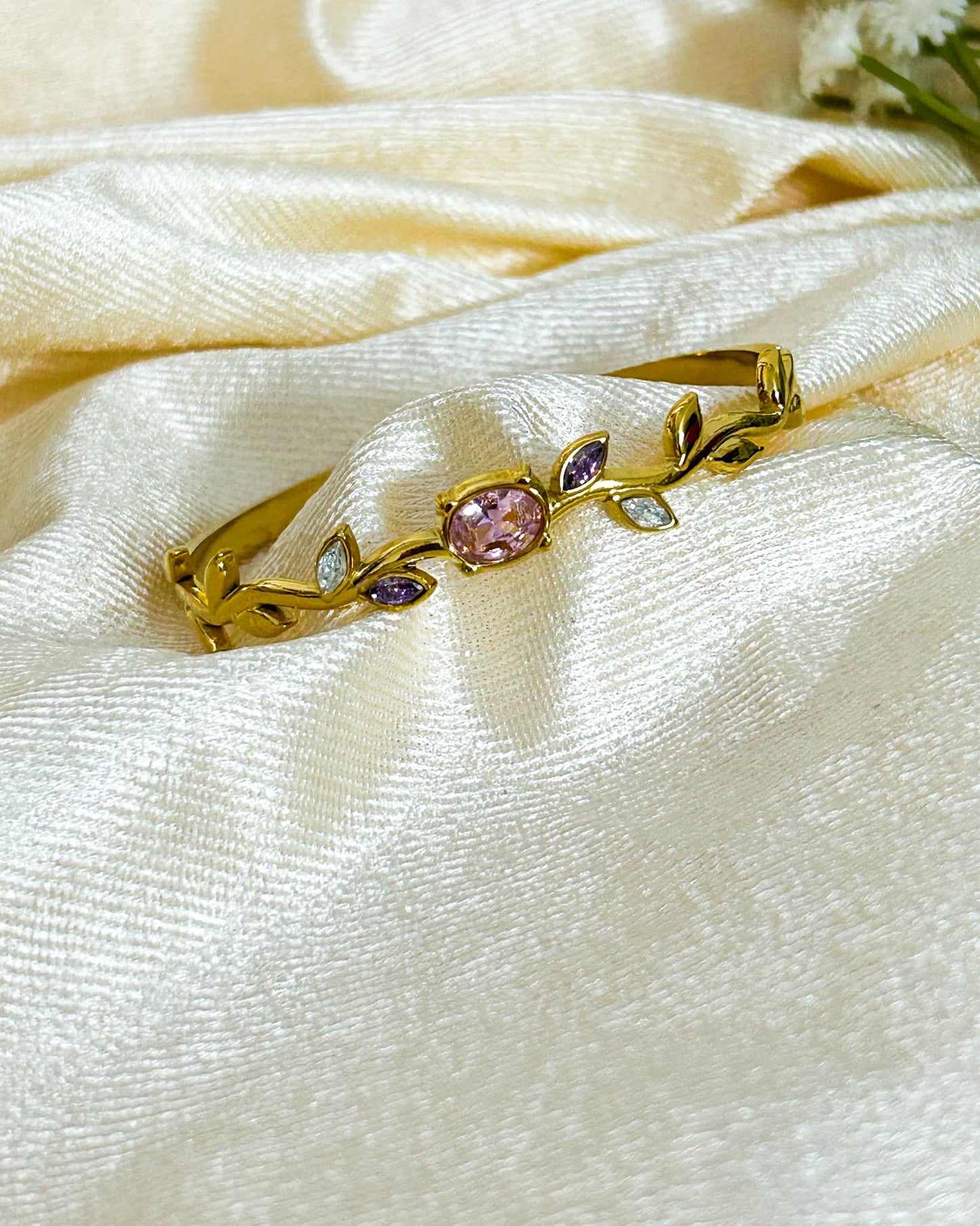 Pink purple tulip bracelet