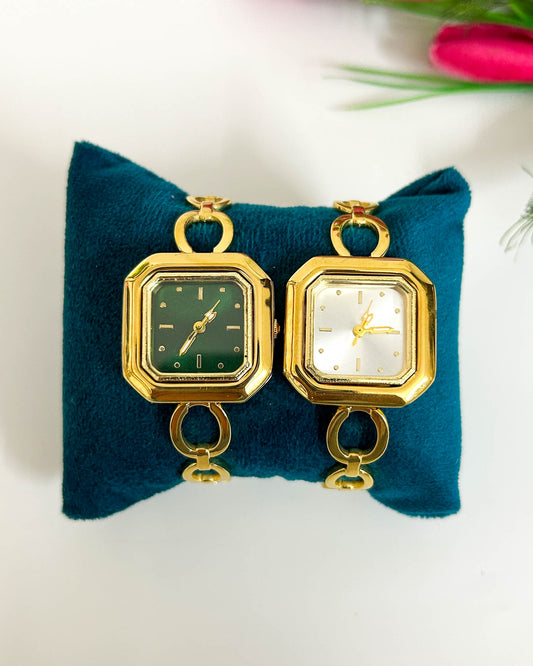 Link pattern thin wrist baby size watch