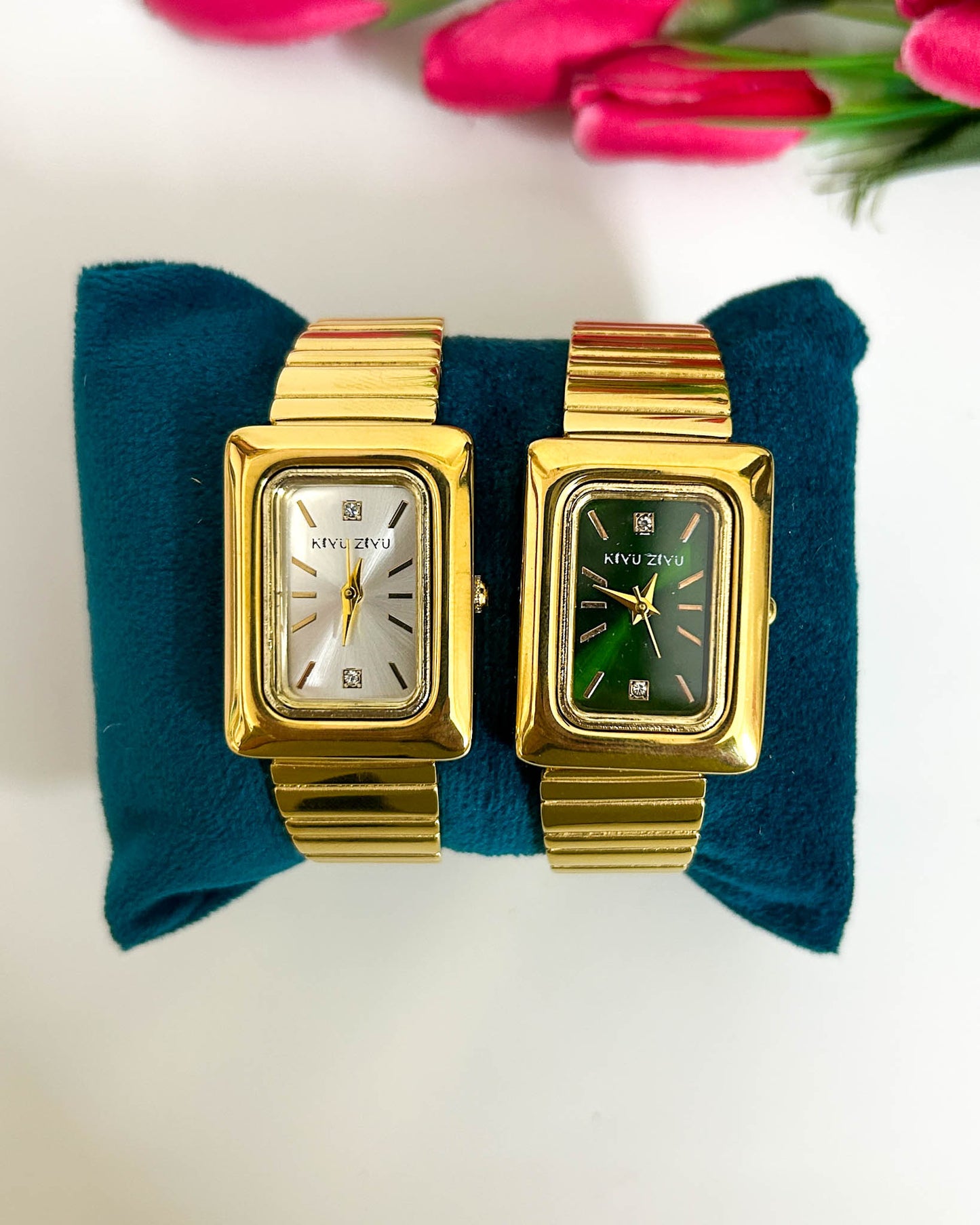 Golden duo thin wrist baby size watch