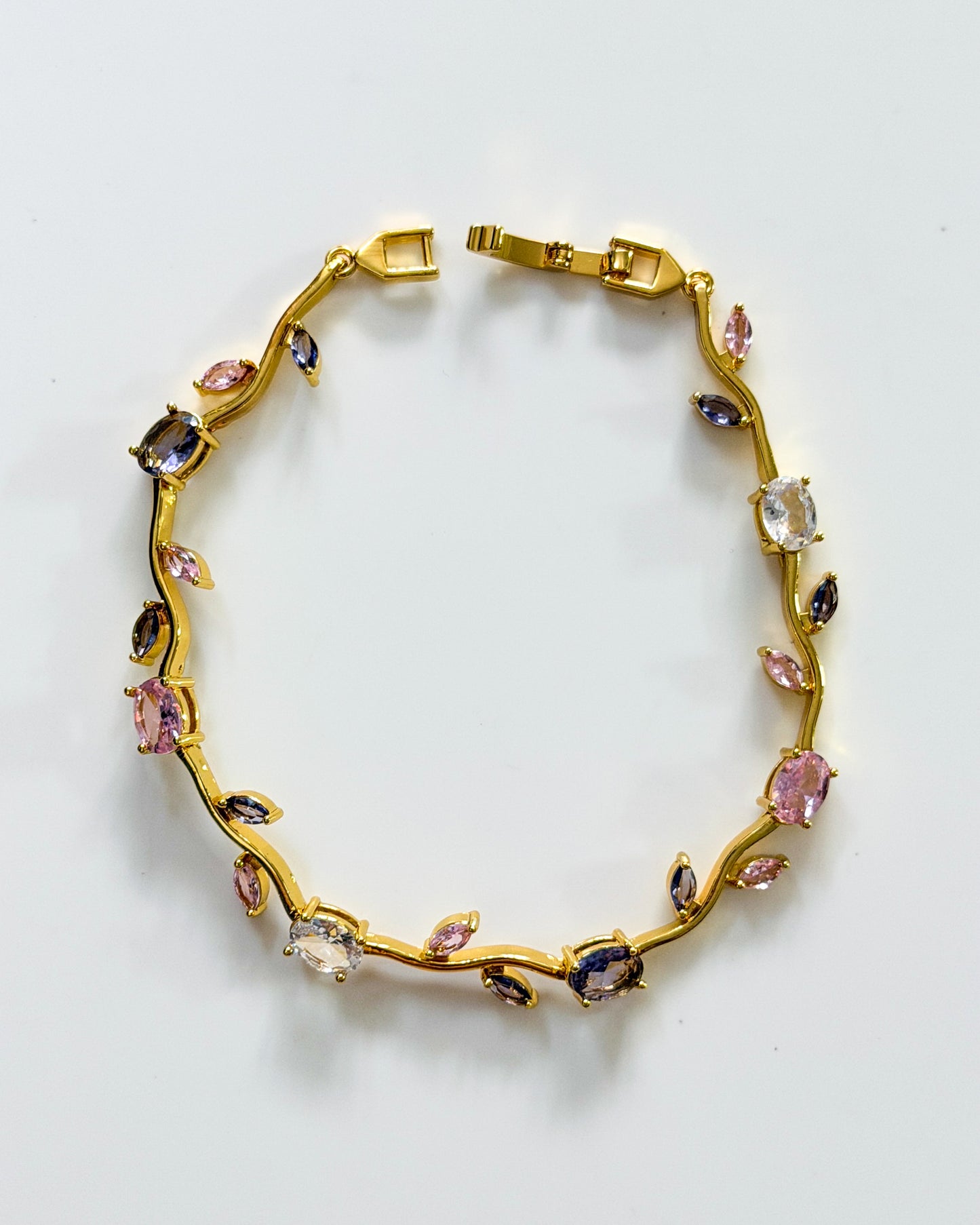 Baby size pink purple tulip bracelet