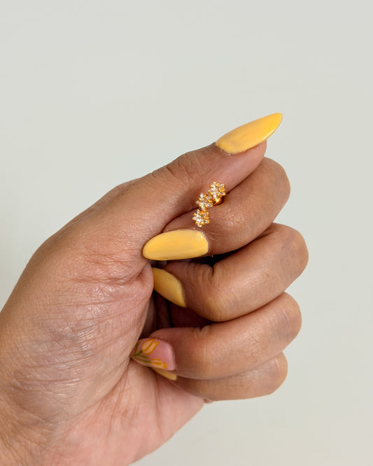 Three star ball back studs