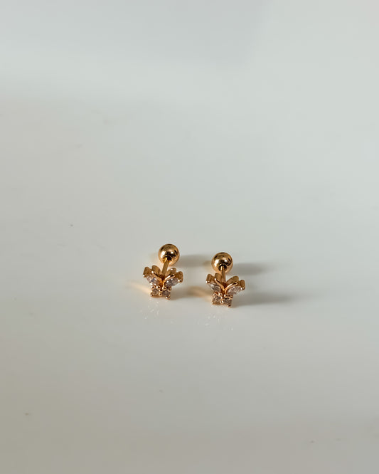 Rosegold butterfly ball back studs
