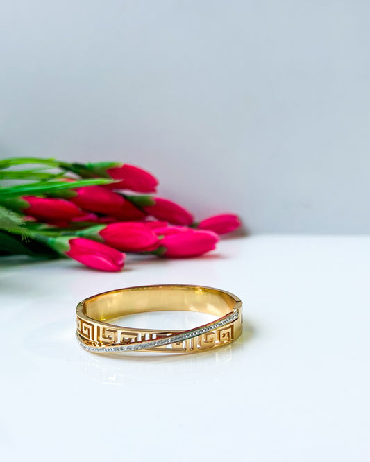 Greek infinity thin wrist bracelet