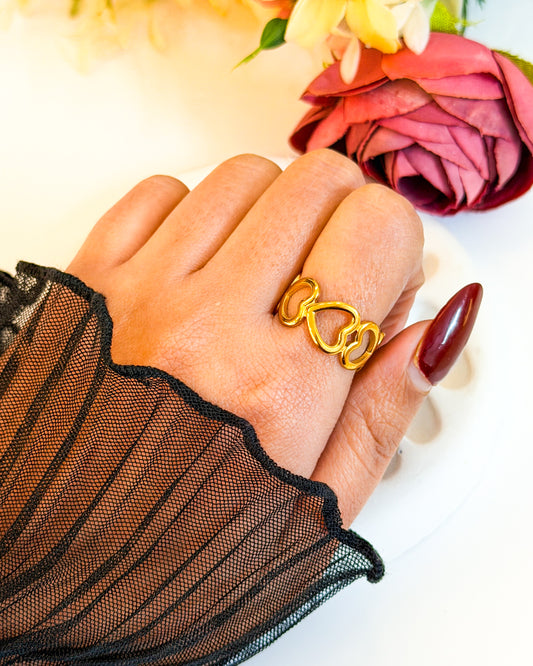 Bubble heart Adjustable ring