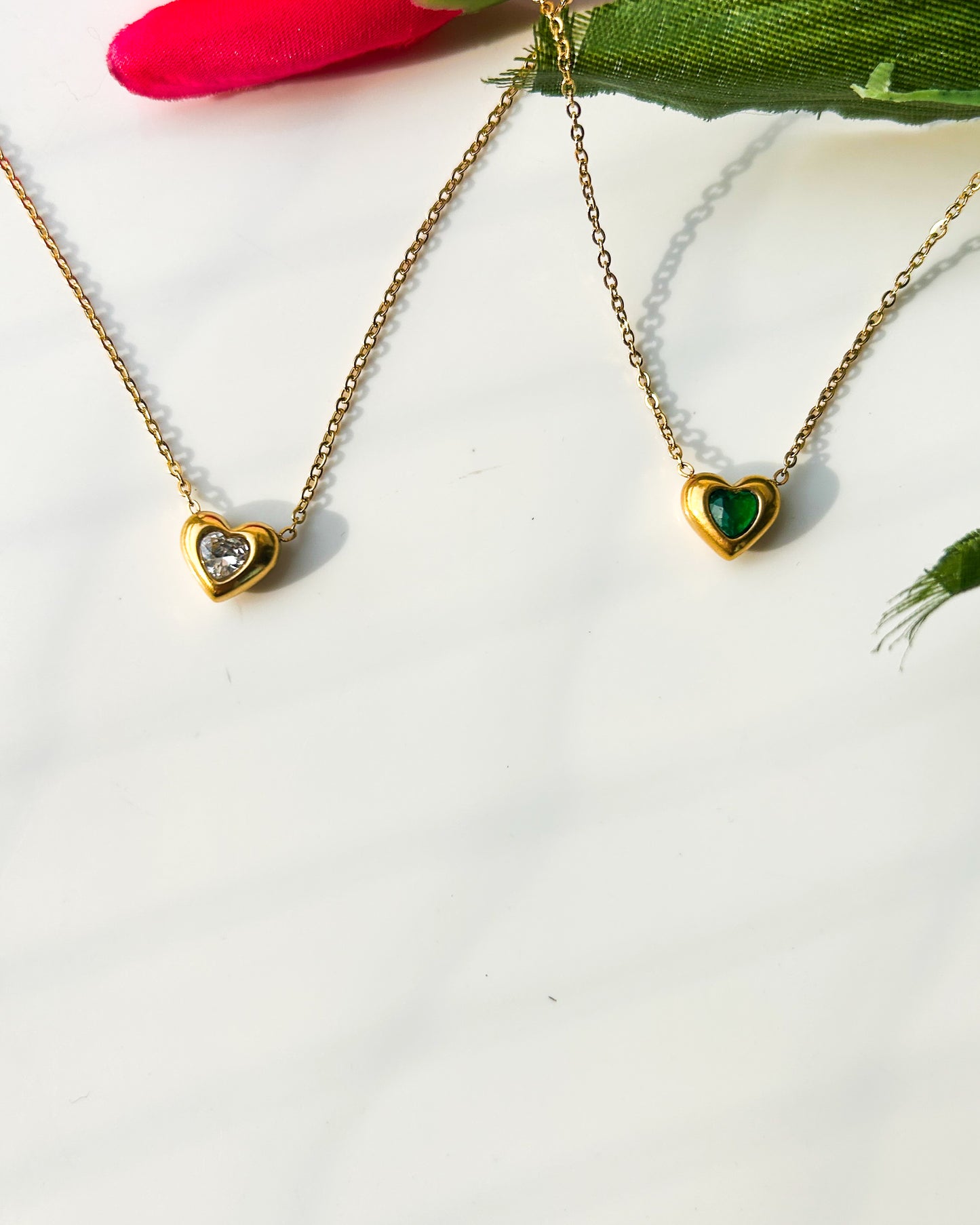 Heart stone necklace