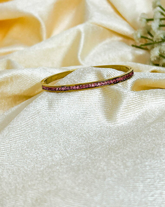 pink stone  thin wrist / baby size bracelet
