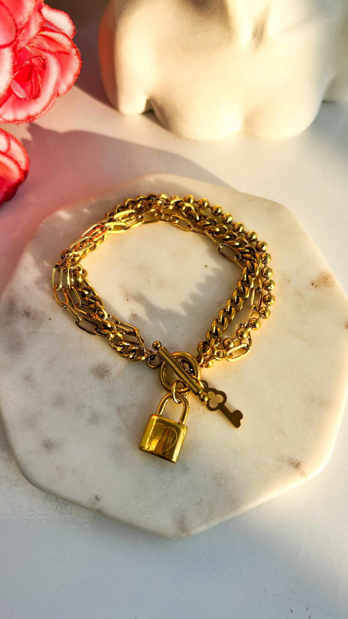 Key chain layered bracelet