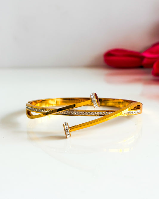 Studded dual nail thin wrist / baby size bracelet