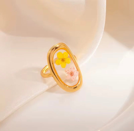 double flower resin ring
