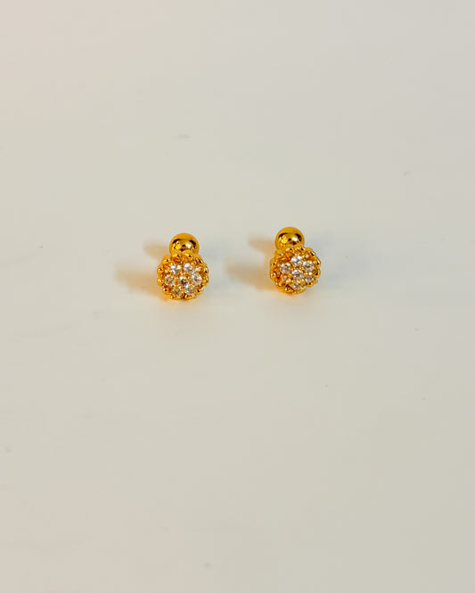 Structured flower ball back studs