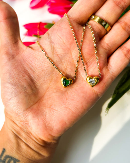 Heart stone necklace