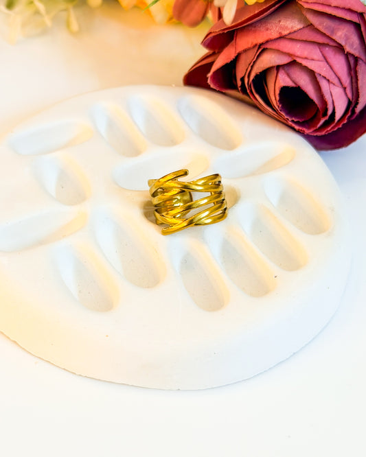 Chunky layered adjustable ring