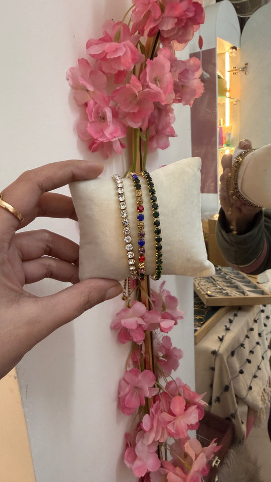 Adjustable tennis bracelet ( round stone)