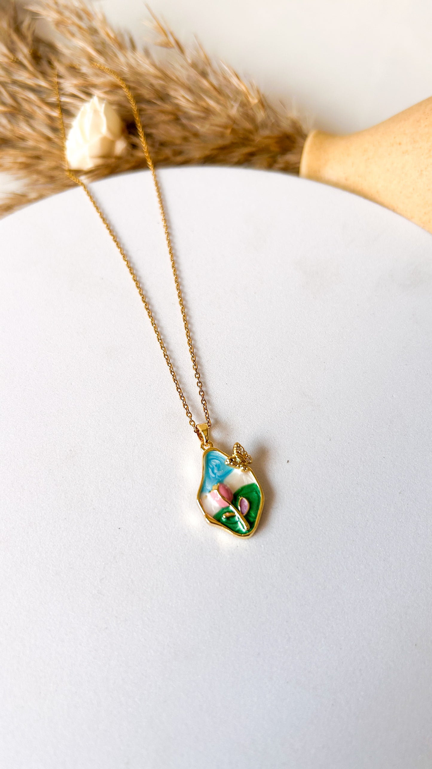 Vintage tulip necklace