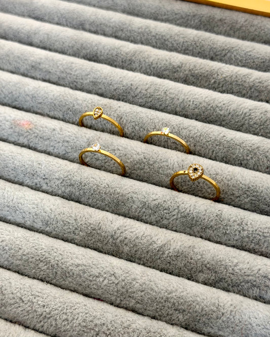 Studded drop ring set of 4