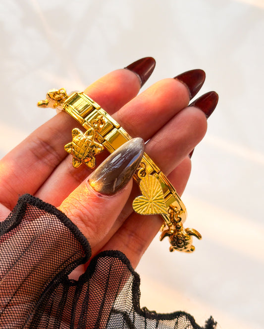 Blingy heart Italian charm bracelet