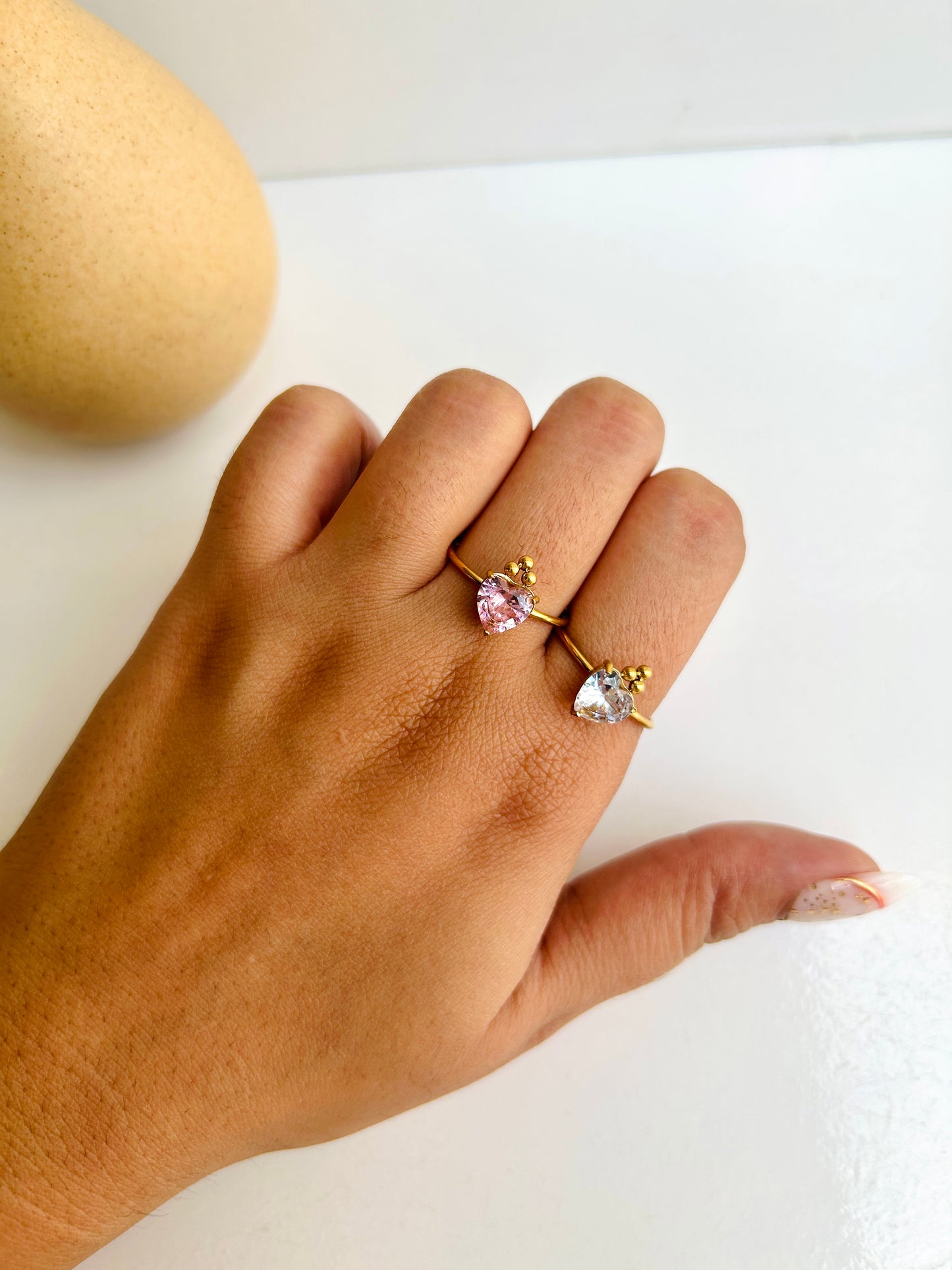 Crown heart adjustable ring