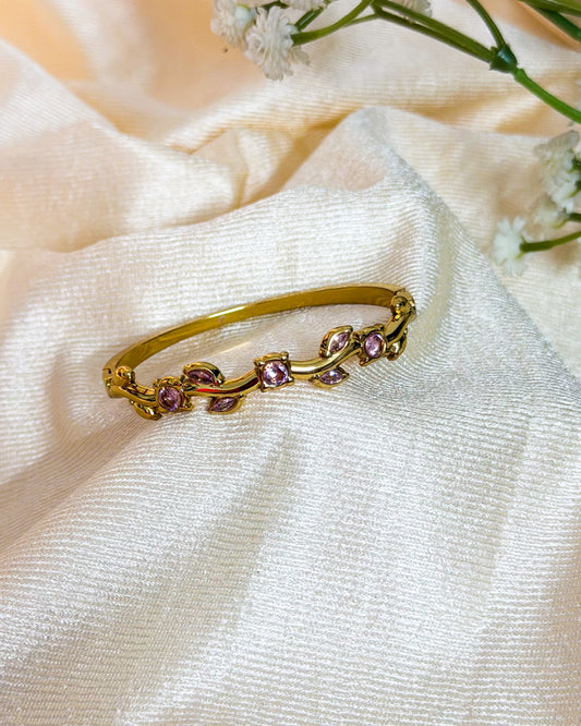 Pink Tulip thin wrist bracelet