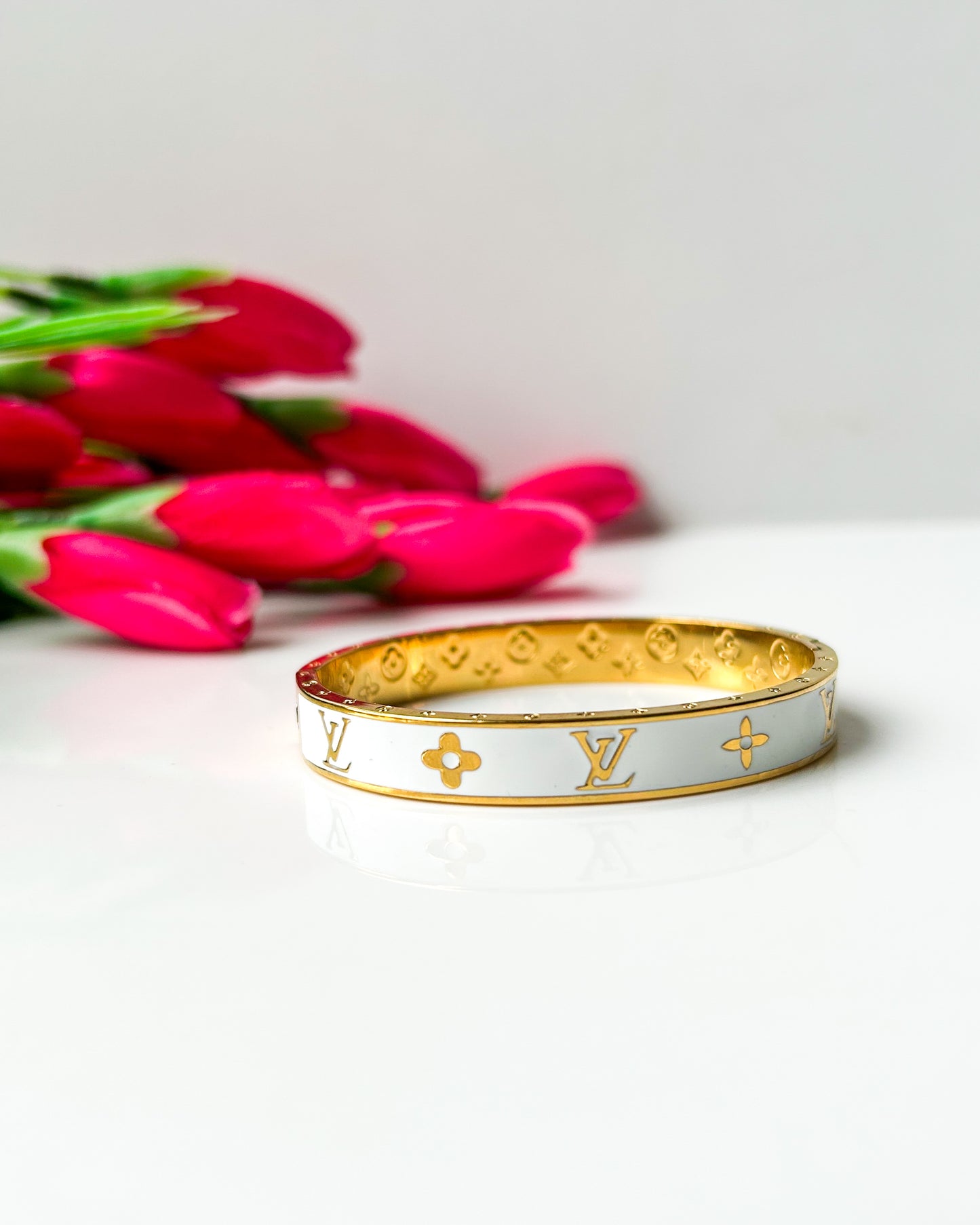 LV Enamel thin wrist bracelet