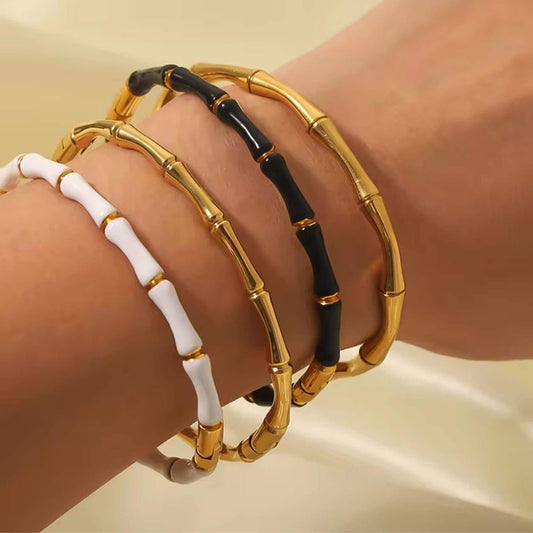 Enamel bamboo bracelet