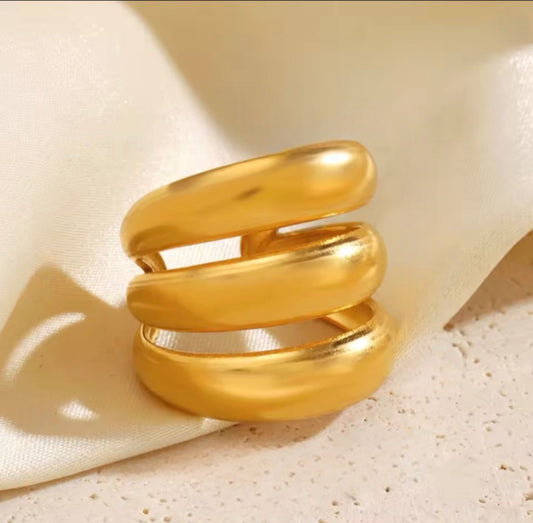 Chunky layered adjustable ring