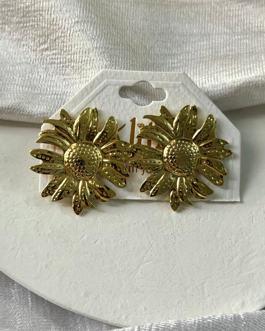 Sunflower statement earrings