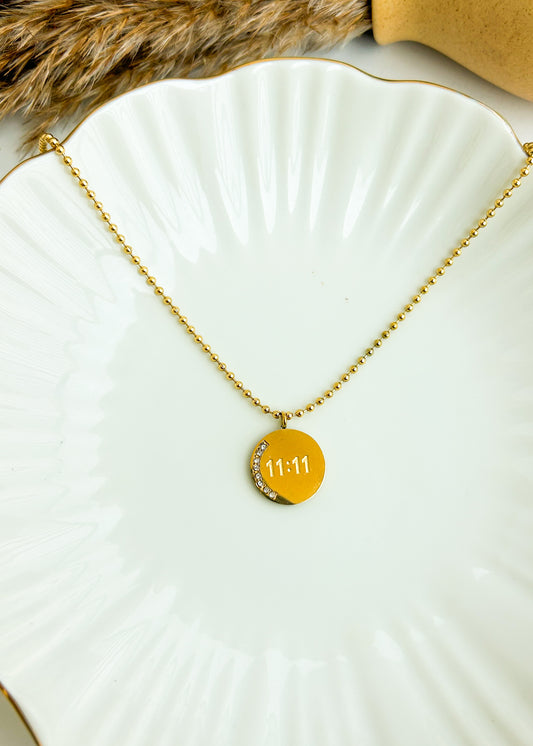 Studded 11:11 necklace