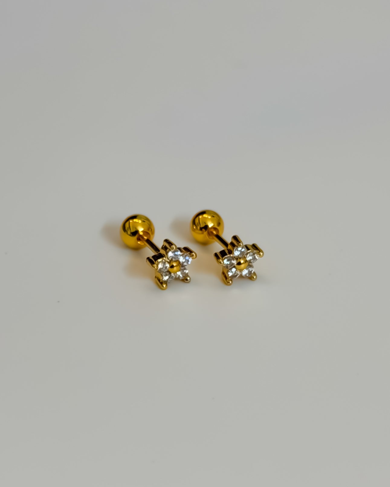 5 petal floral ballback studs