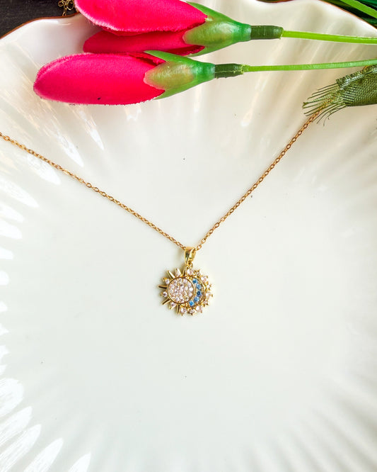 Sun moon necklace
