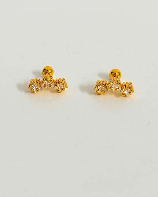 Three star ball back studs