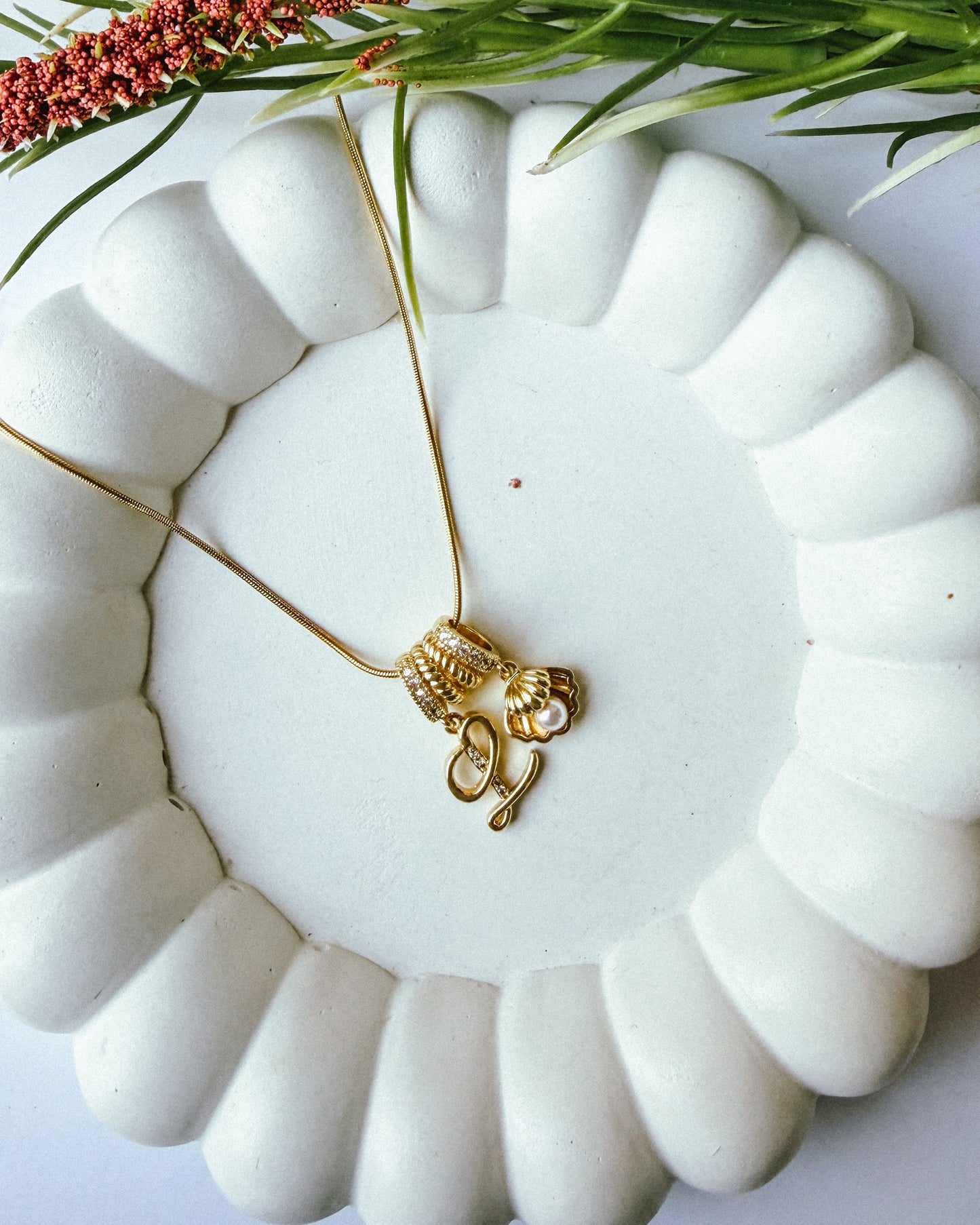 The shell love charm necklace