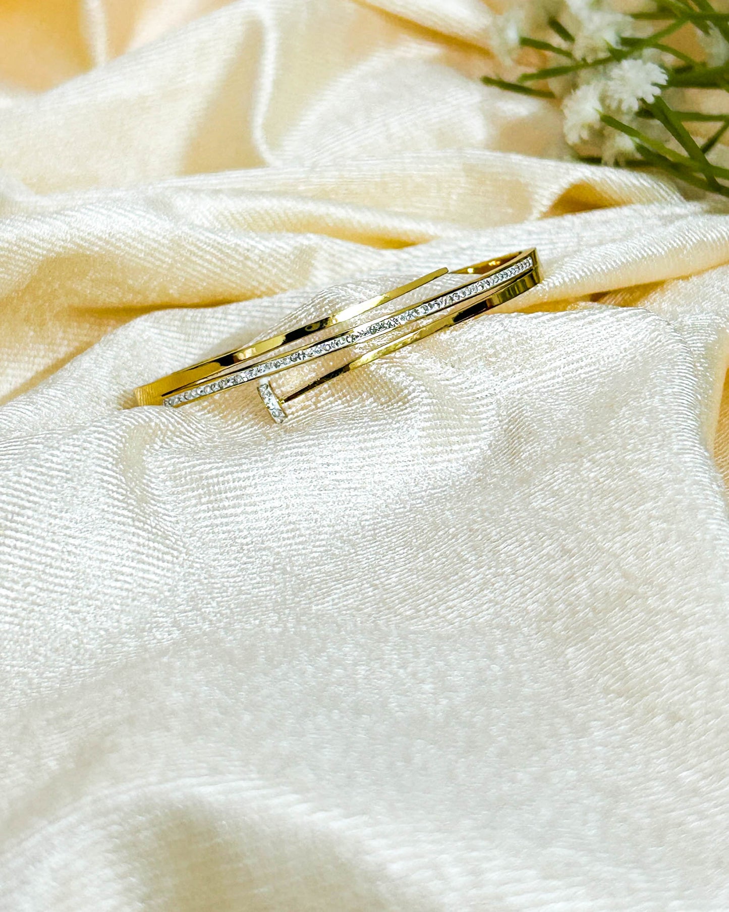 Thin studded nail bracelet