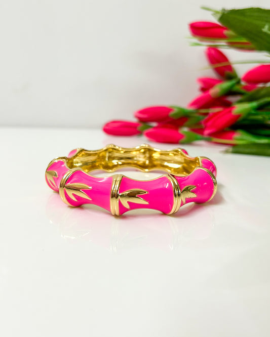 Hot pink bamboo Italian bracelet