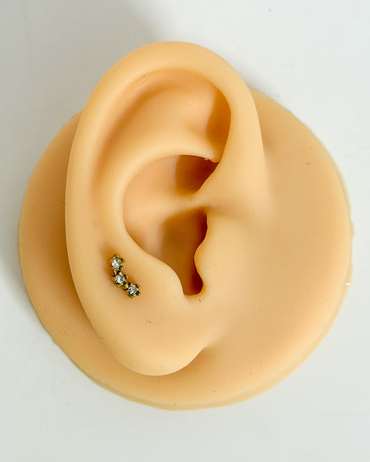 3 stone ballback studs (Ss)