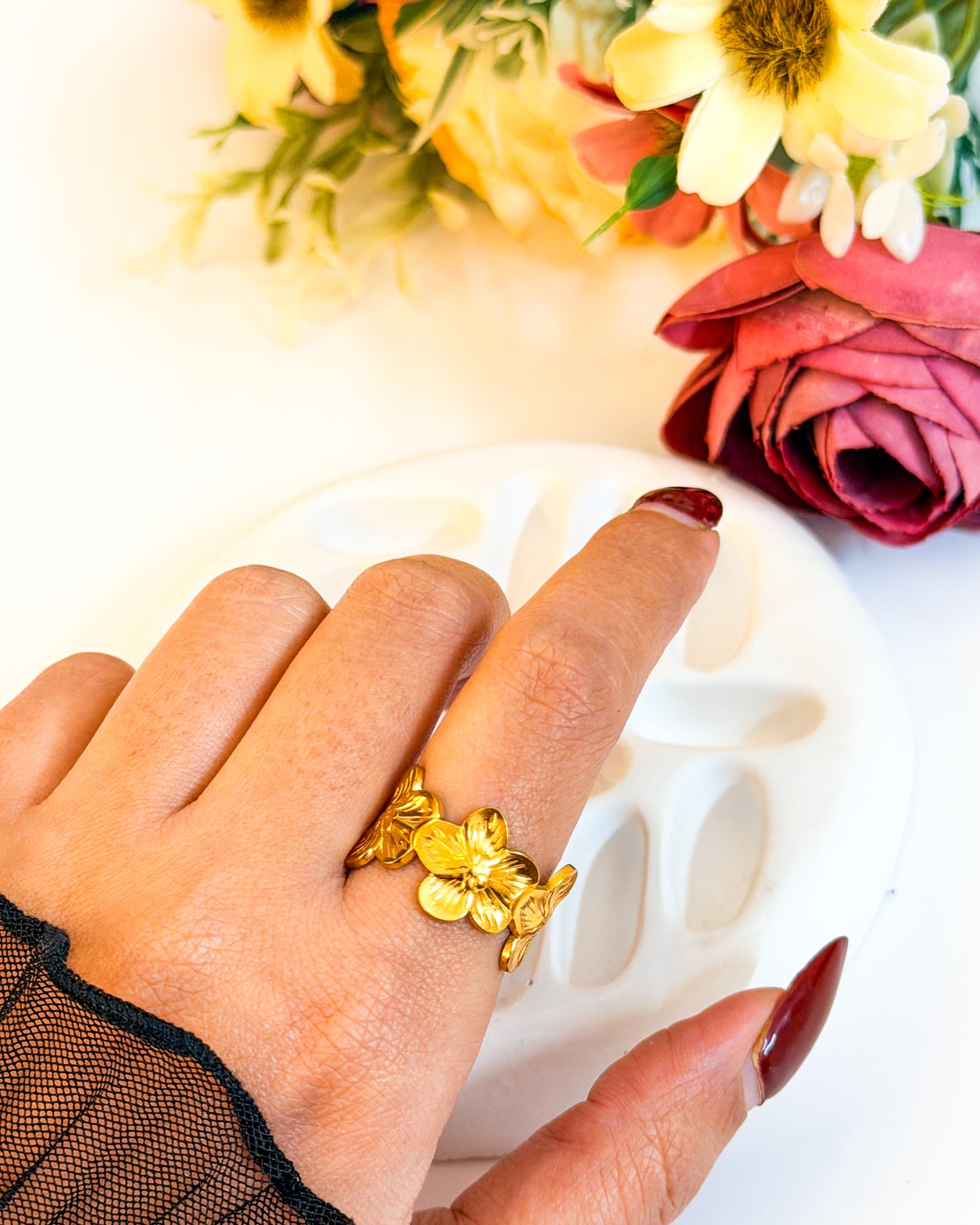 Summer flower Adjustable ring 1