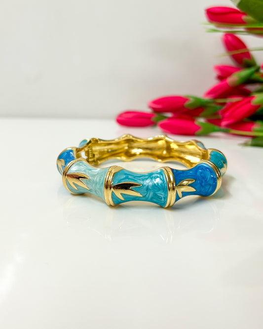 Blue bamboo Italian bracelet