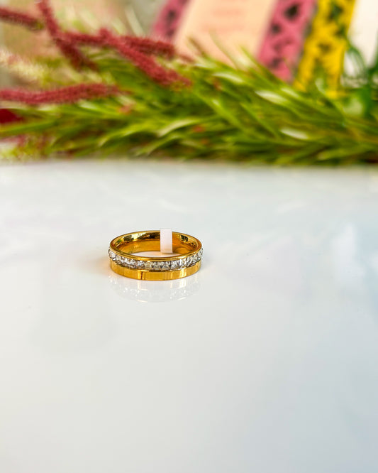Studded roman numeral ring