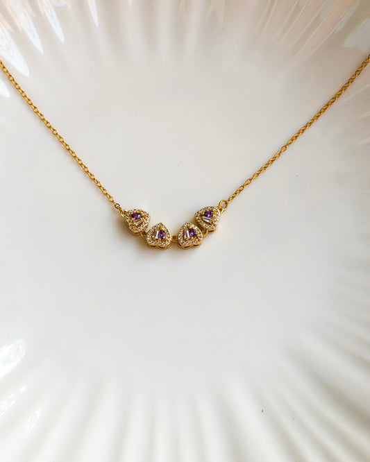 Purple heart magnetic necklace