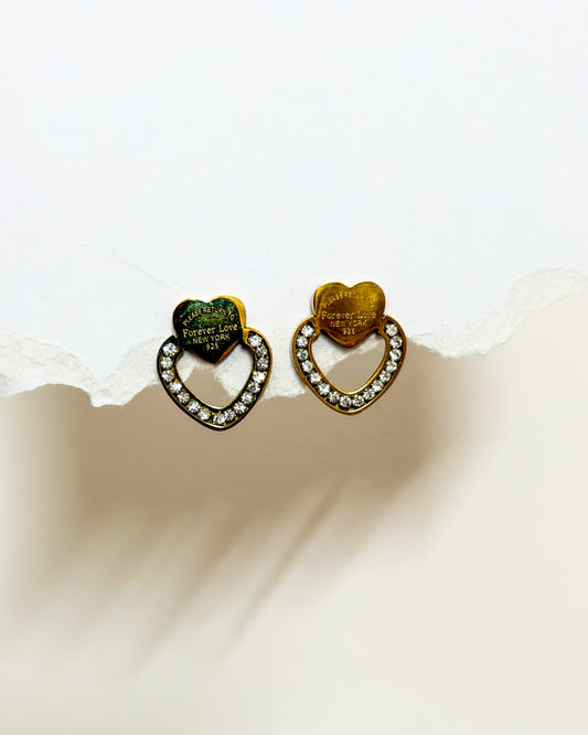 Tiffany heart studs